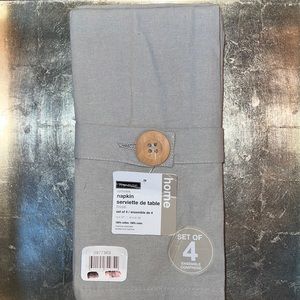 Harman set of 4 grey cotton woven napkin-NWT
